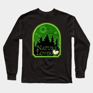 Nature Lover Earth Day Shield Heart Design Long Sleeve T-Shirt